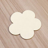 Artibetter 10pcs Unfinished Wooden Plum Flower Shape Cutout Discs for DIY Craft - 6cm ARTIBETTER