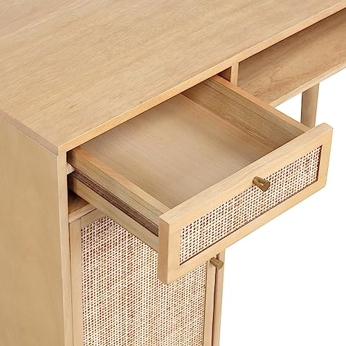 Nathan James Jacklyn Modern Home Office Writing Desk, Natural Brown Nathan James