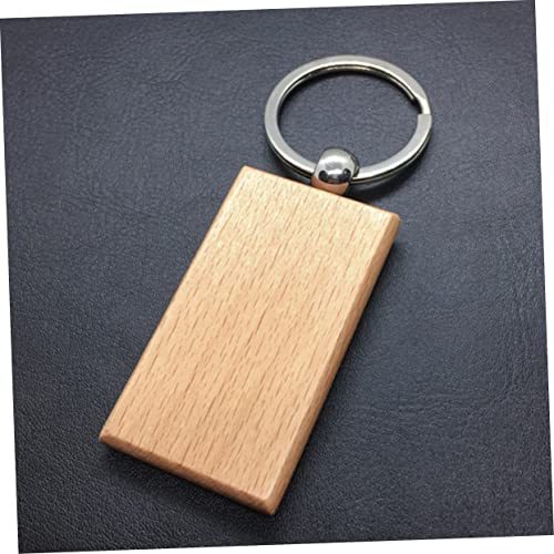 6pcs Wood Keychain Blank Wood Keychain Blanks Wooden Key Ring Crafts  Keychain Engravable Wood Pendent 