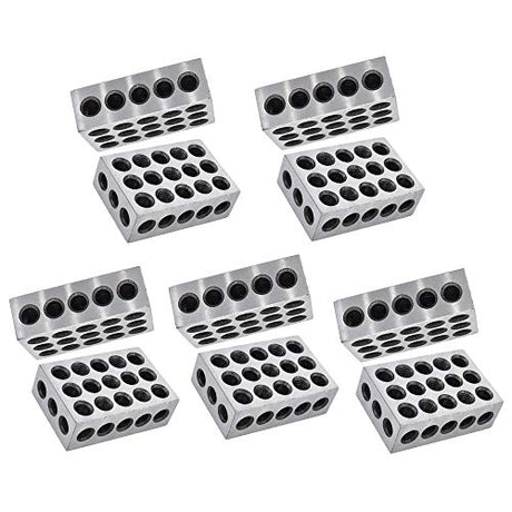 findmall 5 Matched Pairs Accuracy Steel 1 x 2 x 3 Inch Blocks 23 Holes .0002" Machinist Milling findmall