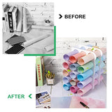 15-Holes Vinyl Storage Rack Acrylic Storage Organizer Multiple Large Holes Display Stand for Vinyl Rolls and More (12 Inch x 7.8 Inch, Aperture 2 Outus