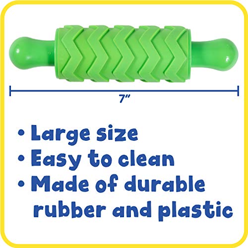 READY 2 LEARN Paint and Clay Texture Rollers - Set of 4 - Textured Dough Rolling Pins for Kids - Open-Ended Patterns for Crafts and Decoration READY 2 LEARN