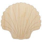 Scallop Seashell Beach Shell Unfinished Wood Shape Piece Cutout for DIY Craft Projects - 1/4 Inch Thick - 4.70 Inch Size Sniggle Sloth