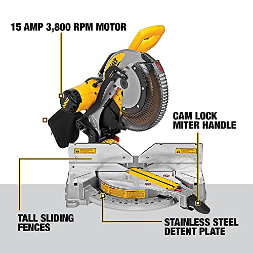 DEWALT Miter Saw, Double-Bevel, Compound, 12-Inch, 15-Amp (DWS716) DEWALT
