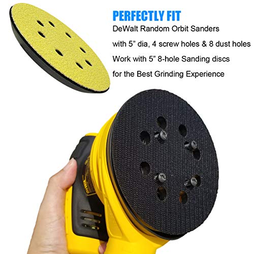 5" Hook-&-Loop Replacement Sander Pad for DeWalt DWE6423/6423K, DWE6421/6421K, DCW210B Random Orbital Sander - 5 Inch Aluminum Alloy Sanding Pad for Tockrop