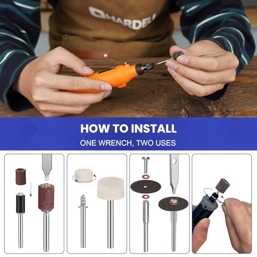 HARDELL Rotary Tool Accessories, 508PCS Power Rotary Tool Bits with 1/8"(3.2mm) Diameter Shanks, Universal Fitment for Sanding, Drilling, Polishing, HARDELL
