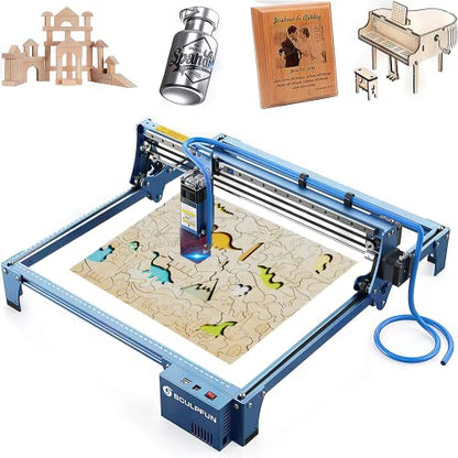 SCULPFUN S10 Laser Engraver, 10W Output Power Laser Cutter and Engraver with Air Assist Nozzle, CNC Higher Speed Laser Engraving Cutting Machine,
