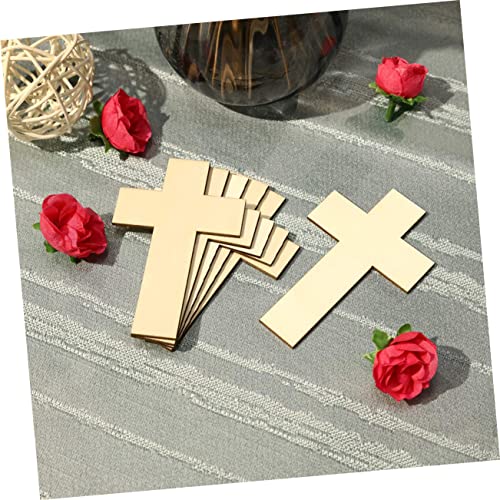 VILLCASE 60 pcs Easter Cross Wood Crafts Wooden Crafts Wood Tools Jesus Decor Unfinished Wood Cutout Cross Wood Cutouts Wood Cross Cutouts Cross VILLCASE