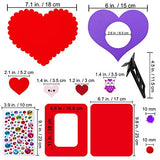 Winlyn 12 Sets Valentine's Day Craft Kits DIY Foam Valentine Picture Photo Frames Art Sets Foam Frames Tree of Hearts Smile Face Hearts Owl Hearts Winlyn