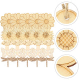 EXCEART 50 Pieces Unfinished Dragonfly Cutouts Blank, Painting Blank Wood Butterfly, Sunflower, Flower, Dragonfly, Mushroom Shaped Slices Cutouts EXCEART