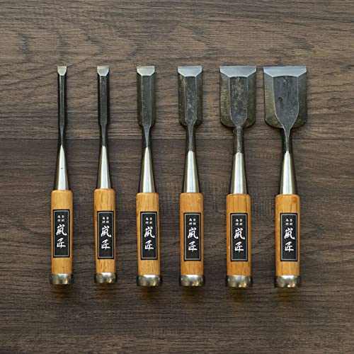 RANSHOU Japanese Chisel 18mm 3/4" Mortise Chisel Oire Nomi, Professional Wood Chisel for Woodworking, Japanese Red Oak Handle, Made in JAPAN RANSHOU