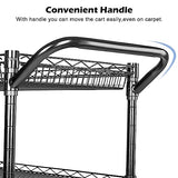 WDT 990Lbs Capacity Heavy Duty Rolling Utility Cart, NSF Rolling Carts with Wheels,Commercial Grade Metal Cart with Handle Bar & Shelf Liner,Trolley WDT