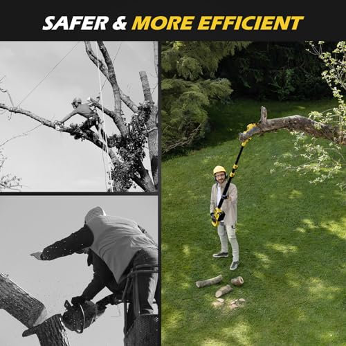 TROOZY Cordless Pole Saw & Mini Chainsaw 2-IN-1, 21V 3Ah Battery Powered 6 Inch Brushless Electric Rotatable Pole Saw, 15-Foot Max Reach & - WoodArtSupply