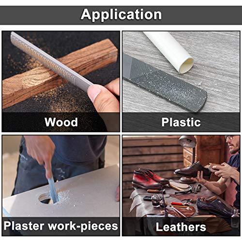 KOOTANS 2pcs 9" 10" Adjustable Spokeshave, with Replacement Blades and 4-Way Rasp File, Manual Planer with Flat Base, Perfect for Planing Trimming, KOOTANS