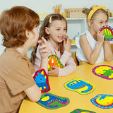 9 Pieces Kids Lacing Cards, Double Sided Sewing Cards in 9 Dinosaurs with 9 Colorful Laces, Imagination Development Lacing Toys Games for Children SpriteGru