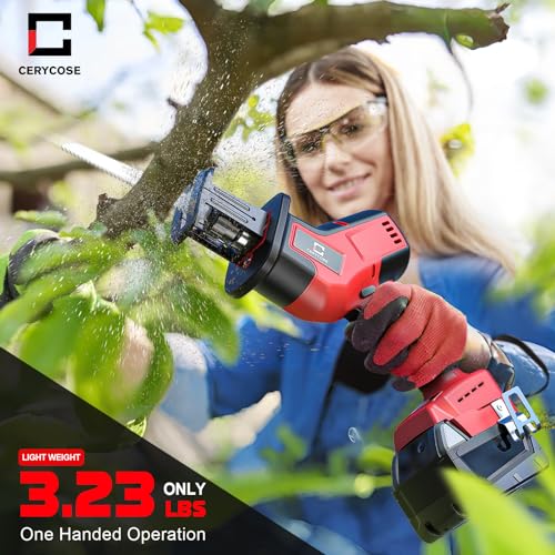 Cordless Reciprocating Saw for Milwaukee m18 18V Battery, Brushless motor, Variable Speed 0-3000 Spm,Tool Free Blade Change, 4 Saw Blades for Cerycose