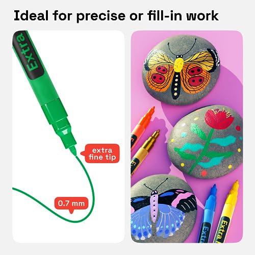 ARTISTRO 60 Acrylic Paint Pens - Extra Fine 0.7mm Paint Markers for Rock Wood Glass Canvas - Acrylic Markers Ideal for DIY Art Projects Scrapbooking ARTISTRO