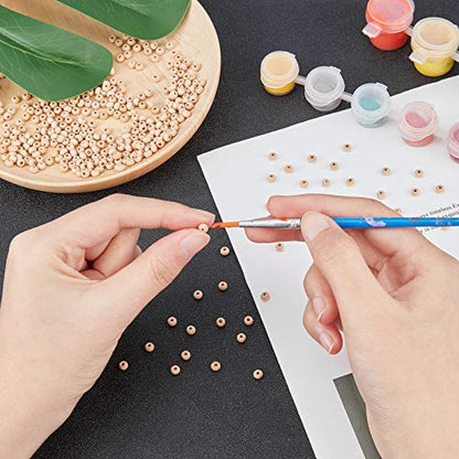 PandaHall 5000pcs 4~5mm Small Unfinished Wood Beads, Natural Wooden Beads Round Spacer Beads Smooth Beads for Bracelet Necklace Jewelry and Crafts - WoodArtSupply