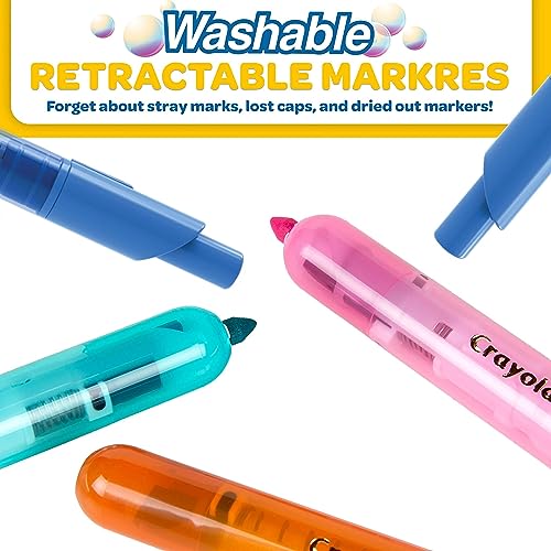 Crayola Clicks Washable Markers with Retractable Tips, School Supplies, Art Markers, 10 Count. Crayola