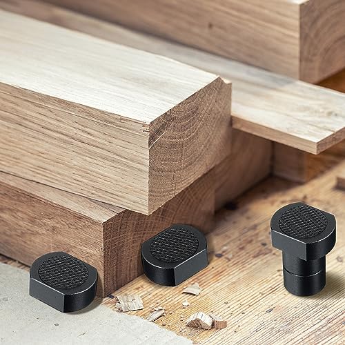 WILLBOND 10 Pcs Bench Dogs 19 mm Bench Dog Clamp Aluminum Alloy Bench Dog with Non Slip Pad MFT Table Stop Woodworking Accessories for 3/4 Inch WILLBOND