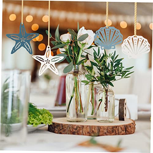 HONMEET 48Pcs Wooden Decorations Nursery Room Decoration Summer Party Favor Mini Beach Hanging Ornament Unfinished Wood Nautical Mediterranean Decor HONMEET