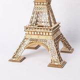 ROBOTIME Assembly Famous World Architecture Eiffel Tower Exquisite Wood Craft Kits for Kids Best Model Kits and DIY Arts Projects for Adults ROBOTIME