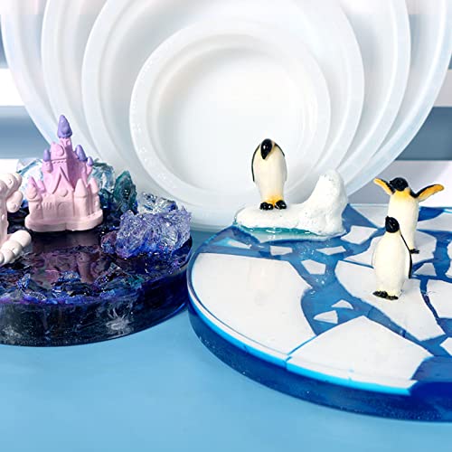 3 Deep Circle Silicone Molds for Resin, Large Resin Mold Glossy Deep Round Molds, 8“'x 2'' h. 6''x 2'' h. 4''x 2'' h, Deep Epoxy Resin Molds for AOEDEO