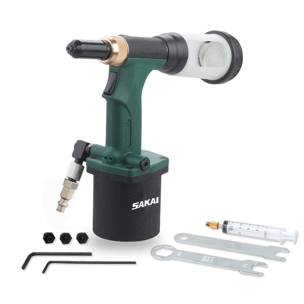 SAKAI Pneumatic Hydraulic Pulling Rivet Gun Automatic Suction Rivet Air Rivet Tool - WoodArtSupply