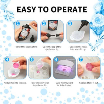 UV Resin Kit with Light- 400g UV Resin Crystal Clear, UV Light, Silicone Craft Mat, Resin Tools Set Ultraviolet Curing Hard Type Glue for Resin - WoodArtSupply