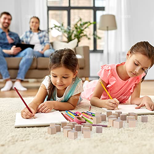 AUEAR, 20 Pack 1 Inch Natural Solid Blank Wooden Cube Unfinished Wood Building Blocks for DIY Craft Gifts AUEAR