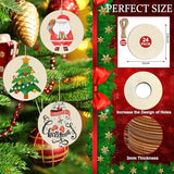 Wooden Christmas Tree Ornaments to Paint Christmas Thanksgiving Decoration Cutouts Unfinished 24PCS 3.5 x 3.5 inches, DIY Blank Unfinished Christmas Sophena