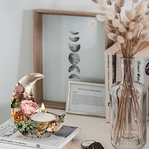 Candle Holder Silicone Resin Mold, 3D Moon Resin Mold, Moon Shape Tealight Trinket Holder Silicone Mold, Cute Cement Concrete Mold, Epoxy Resin Wehous