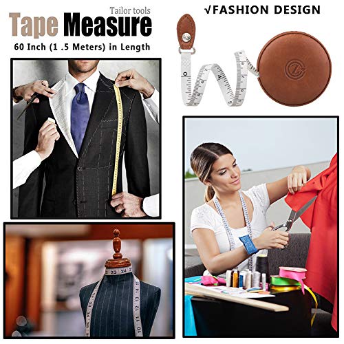 Sewing Tape Measure, Medical Body Cloth Tailor Craft Dieting Measuring Tape, 60 Inch/1.5M Dual Sided Retractable Ruler with Push Button Round(1 Pack, - WoodArtSupply