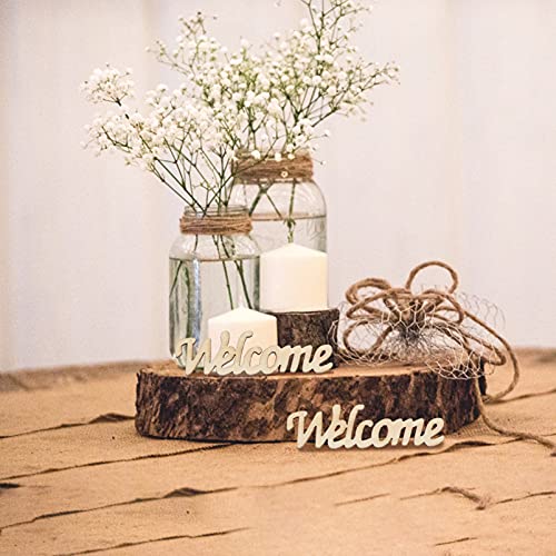 Amosfun Wedding Wooden Cutouts Wooden Slices Embellishments for DIY Craft Decorations 15pcs Amosfun