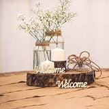 Amosfun Wedding Wooden Cutouts Wooden Slices Embellishments for DIY Craft Decorations 15pcs Amosfun