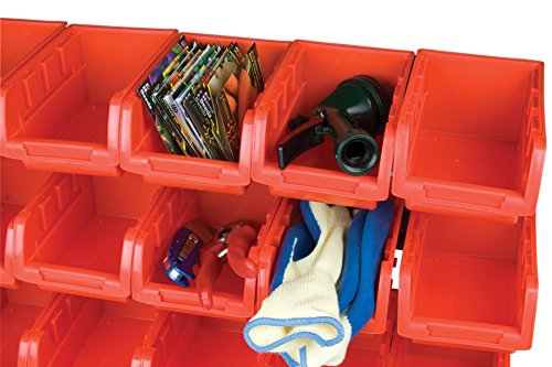 Performance Tool W5186 15-Bin Table Top Storage Rack , Red Performance Tool
