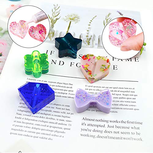 3PCS Straw Topper Mold Kits for Epoxy Resin Casting - Crown, Diamond, Heart, Flower Shapes for 8mm Straw Toppers in Silicone Crafts YOKSAS