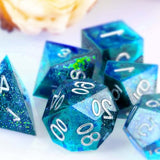 Juome Dice Resin Molds Silicone, DND Dice Silicone Molds for Epoxy Resin Casting with 7 Standard Stereoscopic Dice Cavities, Resin Mold for DIY Dices Juome