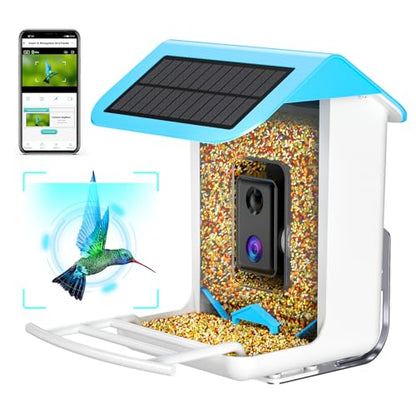 isYoung Smart Bird Feeder with Camera, Free AI Forever, Identify Bird Species, Wireless Connection Bird Camera with Solar Panel, Auto Capture & - WoodArtSupply