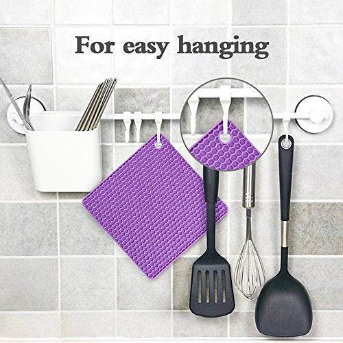 CAKETIME Silicone Trivet Mats - Hot Pads Spoon Rest, Multipurpose Trivet for Hot Dishers Heat Resistant Food Grade Silicone Set of 4 - WoodArtSupply