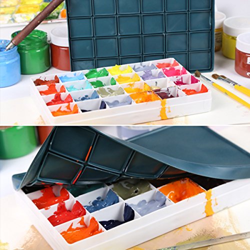 Transon Artist Paint Saver Palette 24 Wells with 1 Fine Paintbrush TRANSON