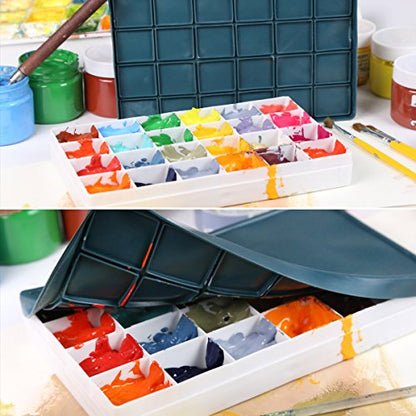 Transon Artist Paint Saver Palette 24 Wells with 1 Fine Paintbrush
