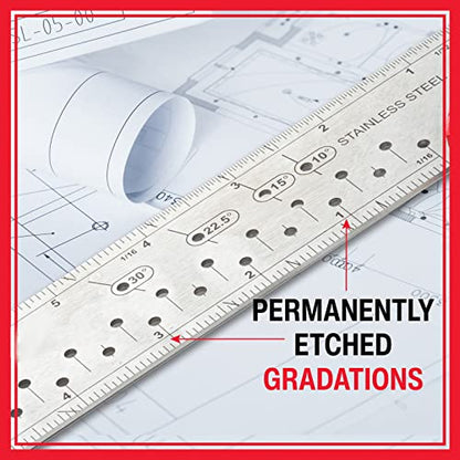 Kapro - 353 Professional Ledge-It Try & Mitre Square - For Leveling and Measuring - Features Stainless Steel Blade, Retractable Ledge, and Etched - WoodArtSupply