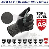 Schwer Highest Level Cut Resistant Work Gloves for Extreme Protection, ANSI A9 Working Gloves with Sandy Nitrile Coated, Touch-screen, Compatible, Schwer
