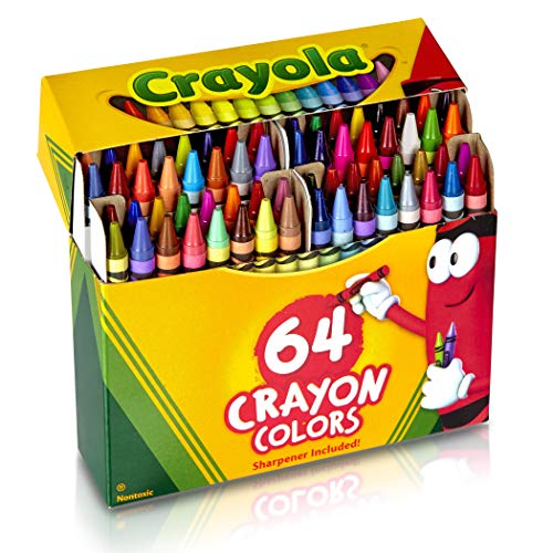 Crayola Crayons, Regular Size, 64 Count with Sharpener - WoodArtSupply