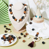 Craftdady 200Pcs Large Hole Barrel Wood European Loose Beads 4 Colors Natural Wooden Dreadlock Hair Braid Beads 16x16-17mm for Macrame Rosary Craftdady