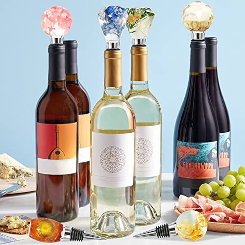 ZYNERY 31PCS Bottle Stopper Resin Molds Kit, Geometric Spherical Silicone Resin Molds with Wine Bottle Stoppers, Epoxy Resin Molds Resin Casting ZYNERY