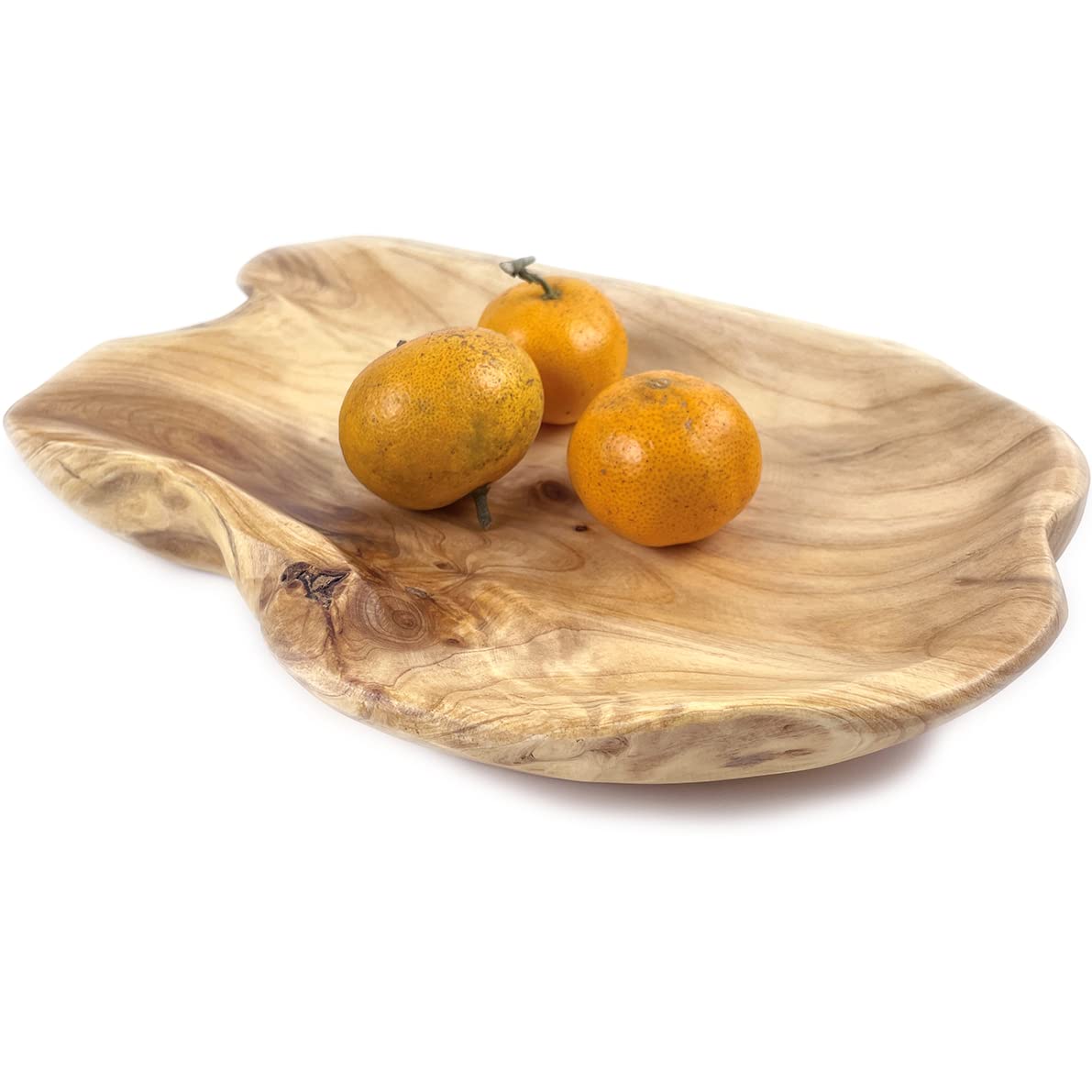 EWIEGEER Wooden Fruit Snack Candy Hand-Carved Dish Natural Handmade Wood Serving Tray Root Carved Fruit Bowl 12"-13" - WoodArtSupply