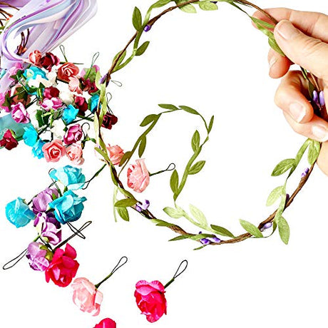 Hapinest Make Your Own Flower Crowns and Bracelets Craft Kit for Girls Gifts Ages 6 7 8 9 10 Years Old and Up Hapinest