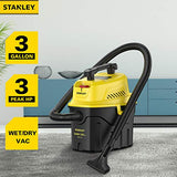 Stanley SL18910P-3 Wet/Dry, 3 Gallon, 3 Horsepower, Portable Car Vacuum, 3.0 HP AC, Black+Yellow Stanley